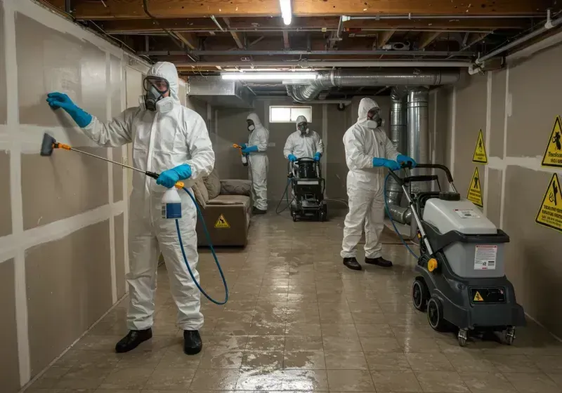 Basement Moisture Removal and Structural Drying process in East Port Orchard, WA